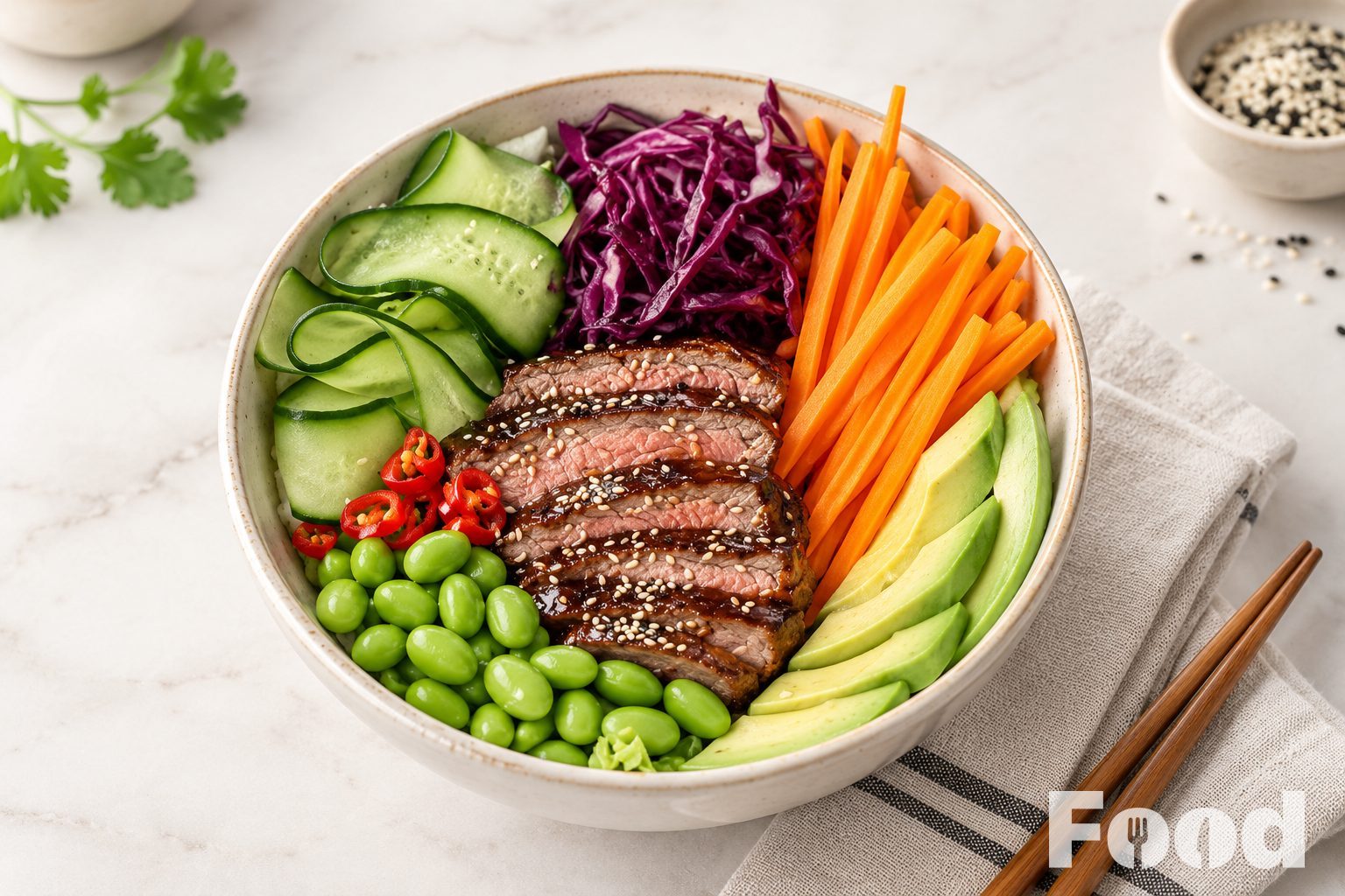 Biefstuk poké bowl