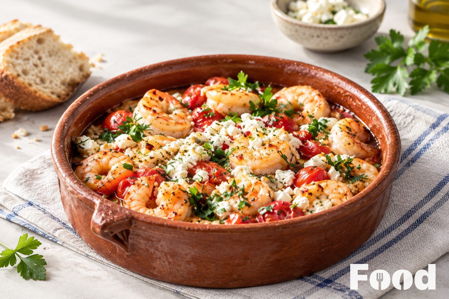 Garides saganaki