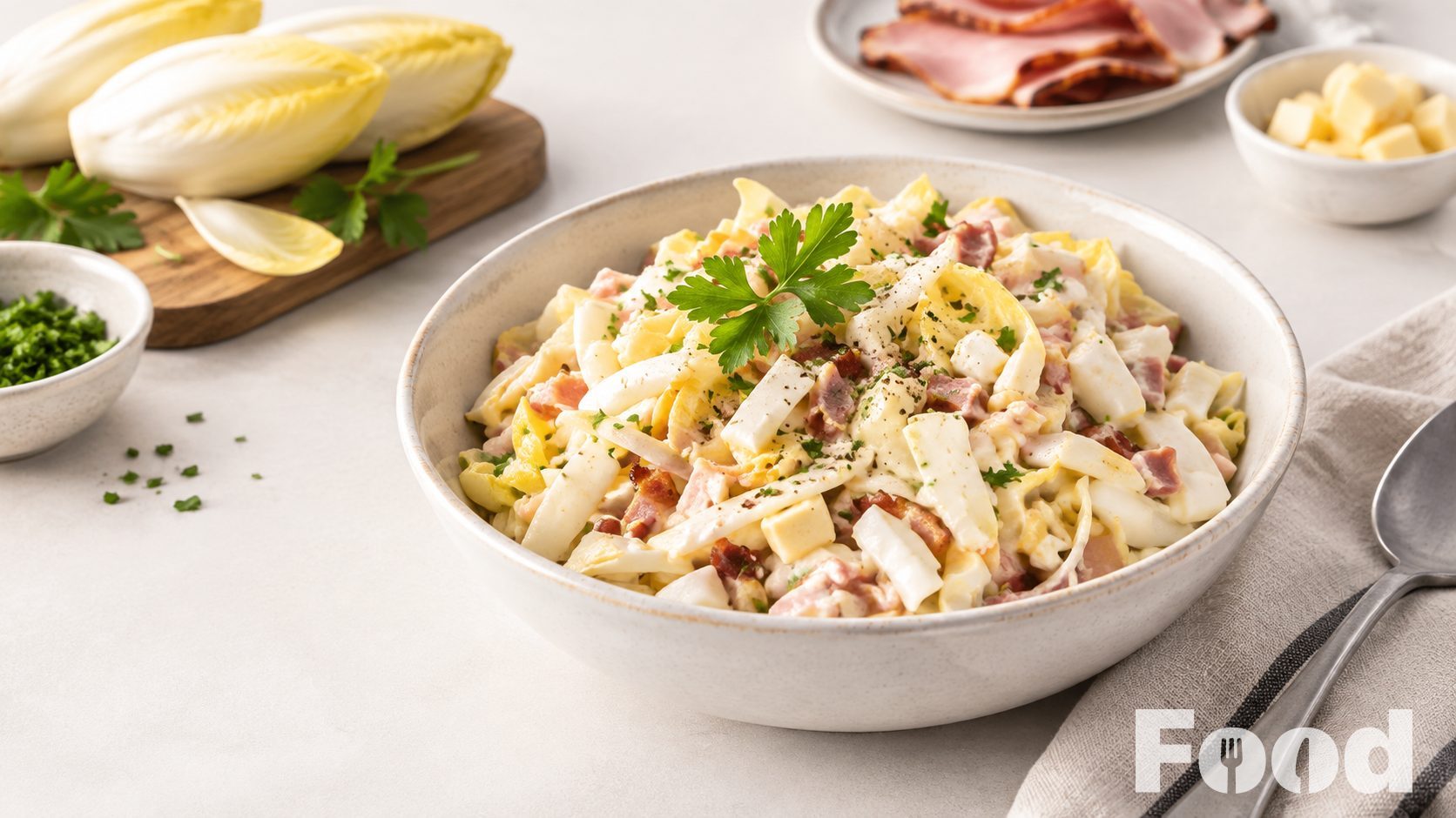 Goedgevulde witlofsalade
