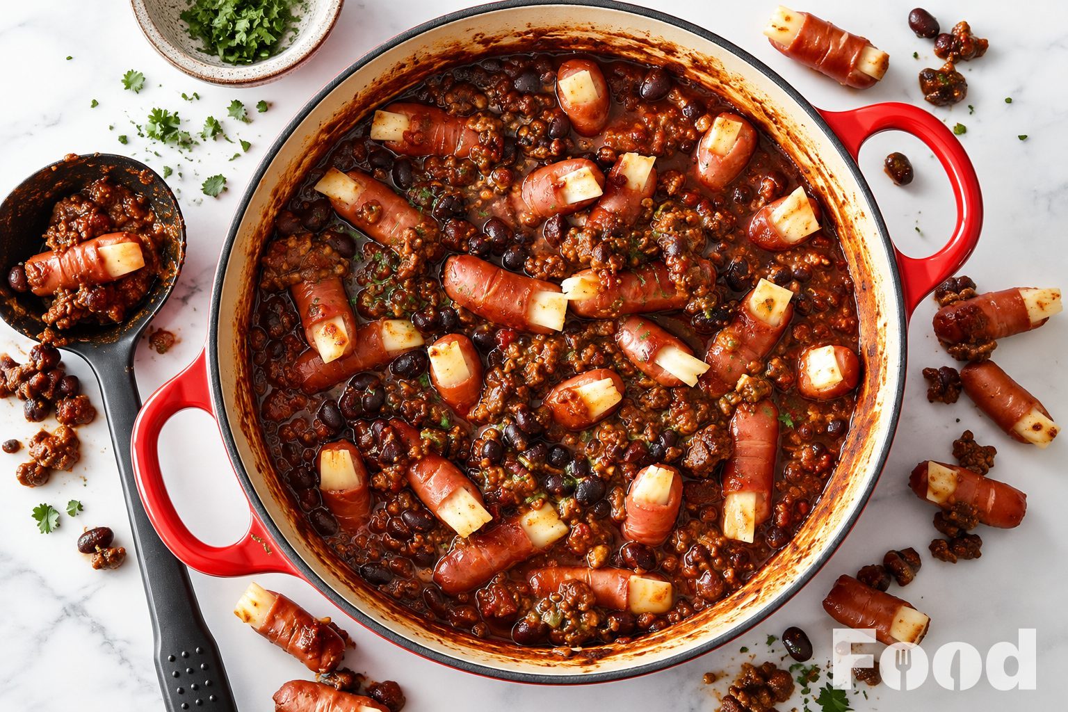 Halloween chili con carne met tenen