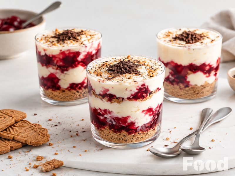 Kerst Tiramisu met kersen in een glas