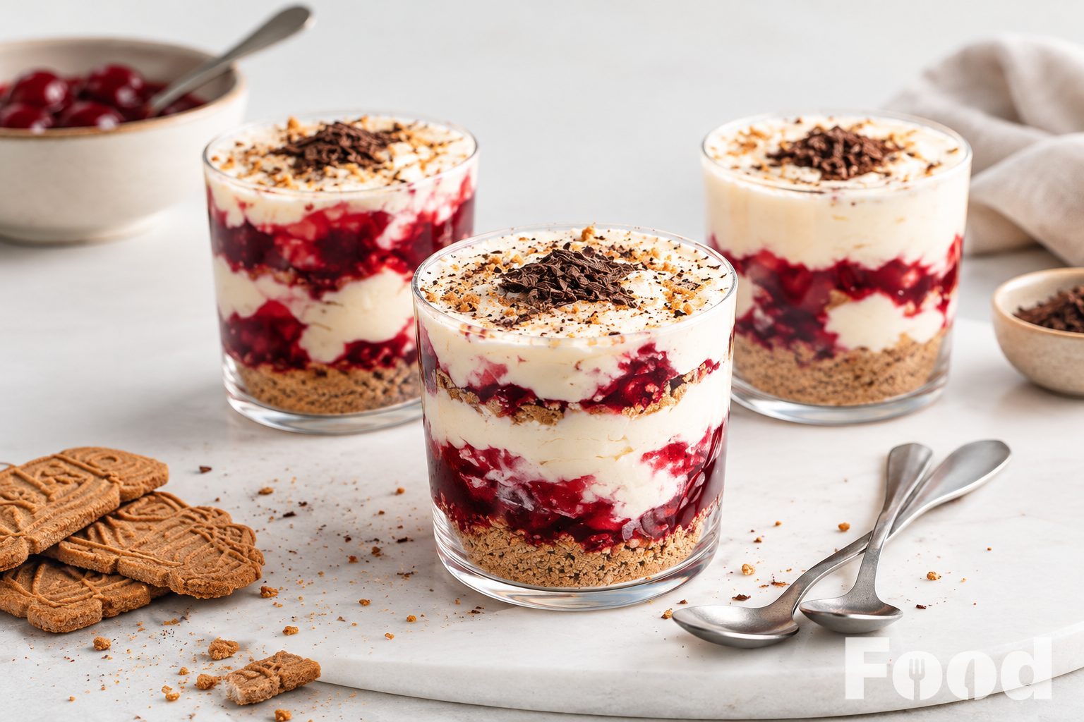 Kerst Tiramisu met kersen in een glas