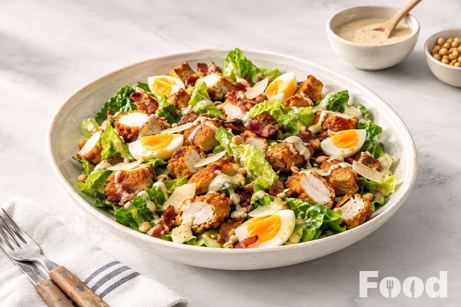 Maaltijdsalade met krokante kip