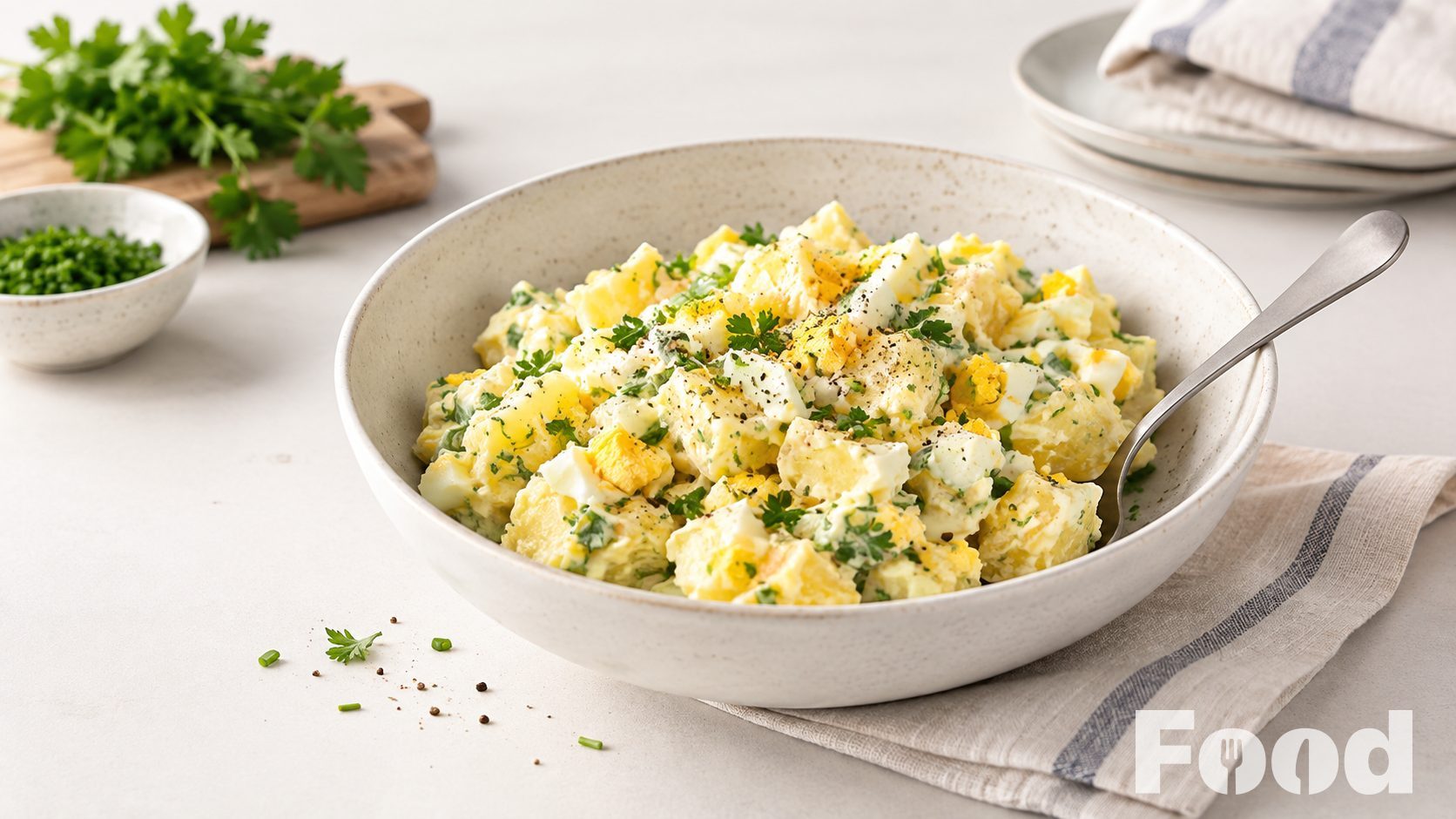 Makkelijke aardappelsalade met ei
