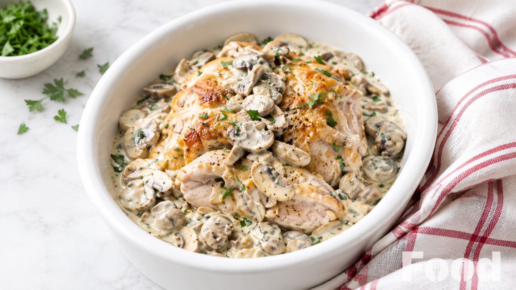 Orloffgebraad met champignonroomsaus