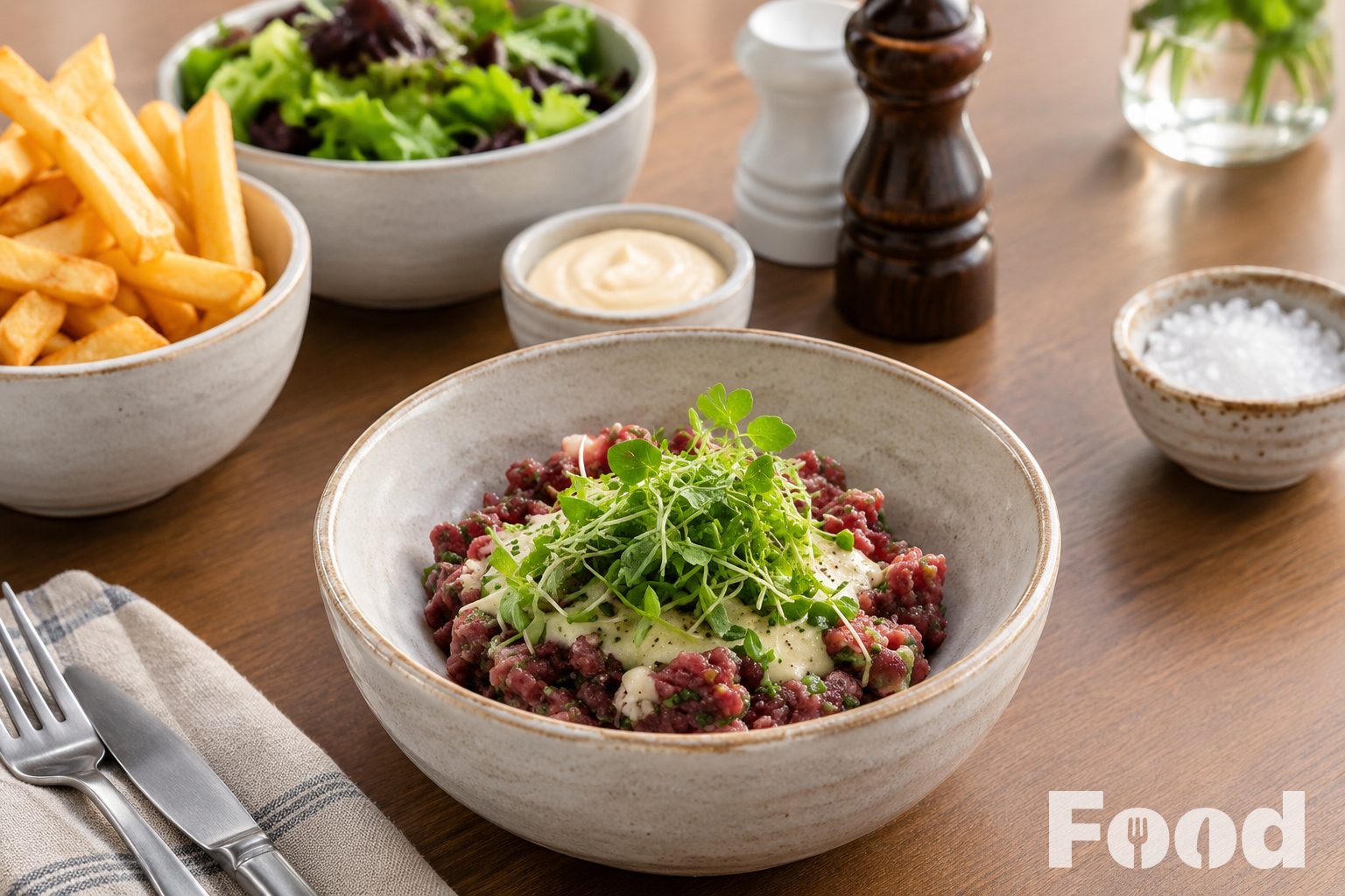 Steak tartaar met frietjes