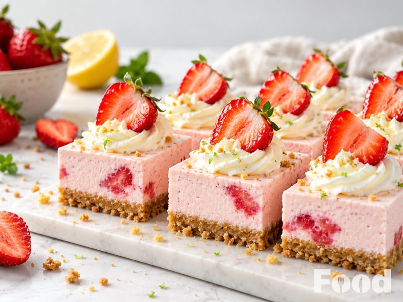 Aardbeien-cheesecakehapjes